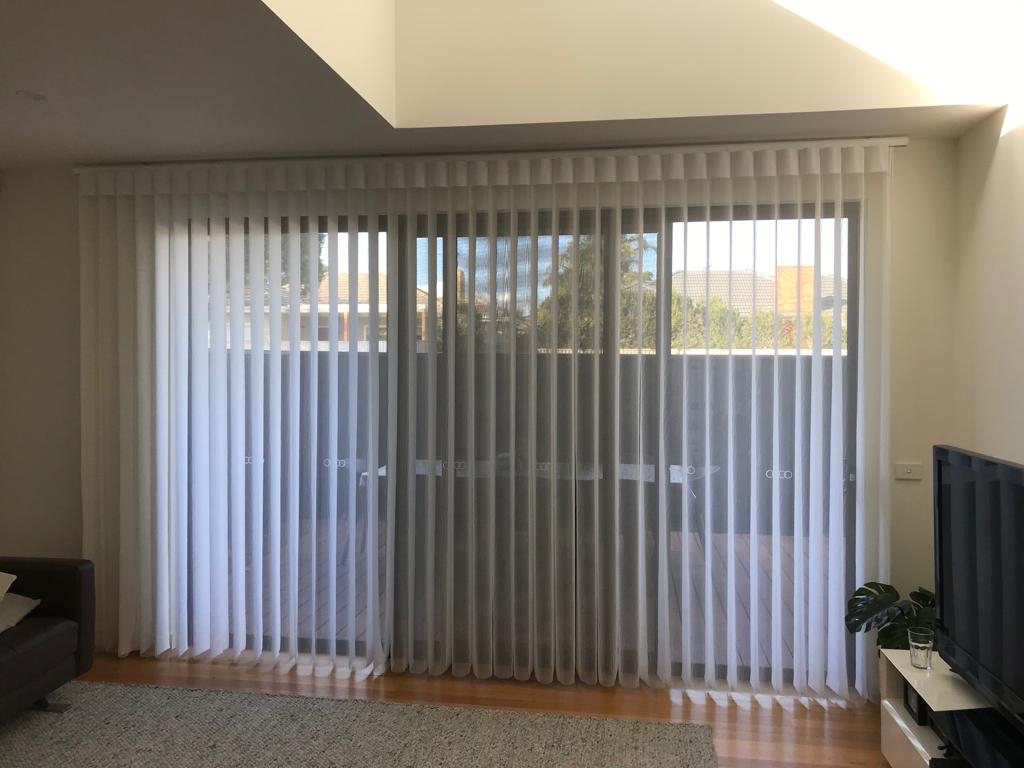 white verishades in open slat position